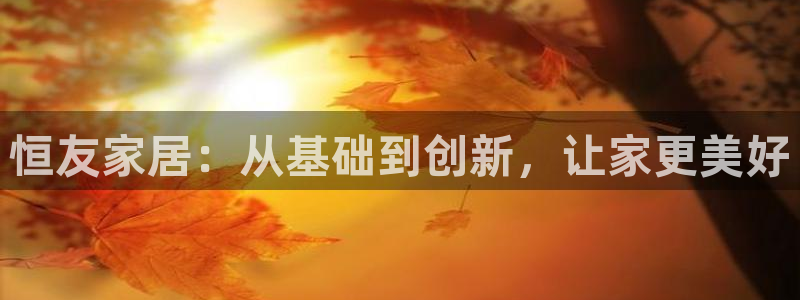 先锋娱乐公司正规吗吗：恒友家居：从基础到创新，让家更美好